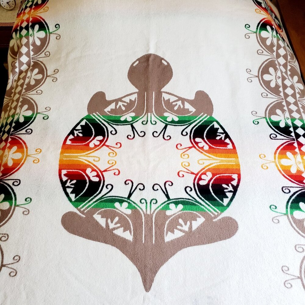 Pendleton Beaver State Turtle Wool Blanket , Vintage